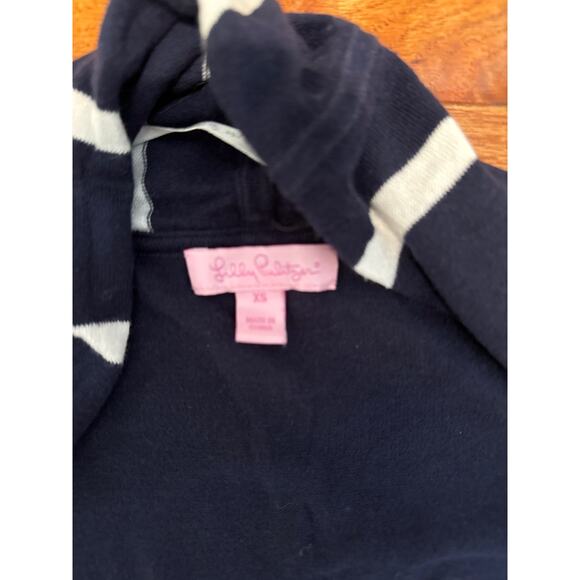 Lilly Pulitzer cardigan sweater striped blue white pink yellow XS extra small - Picture 9 of 9